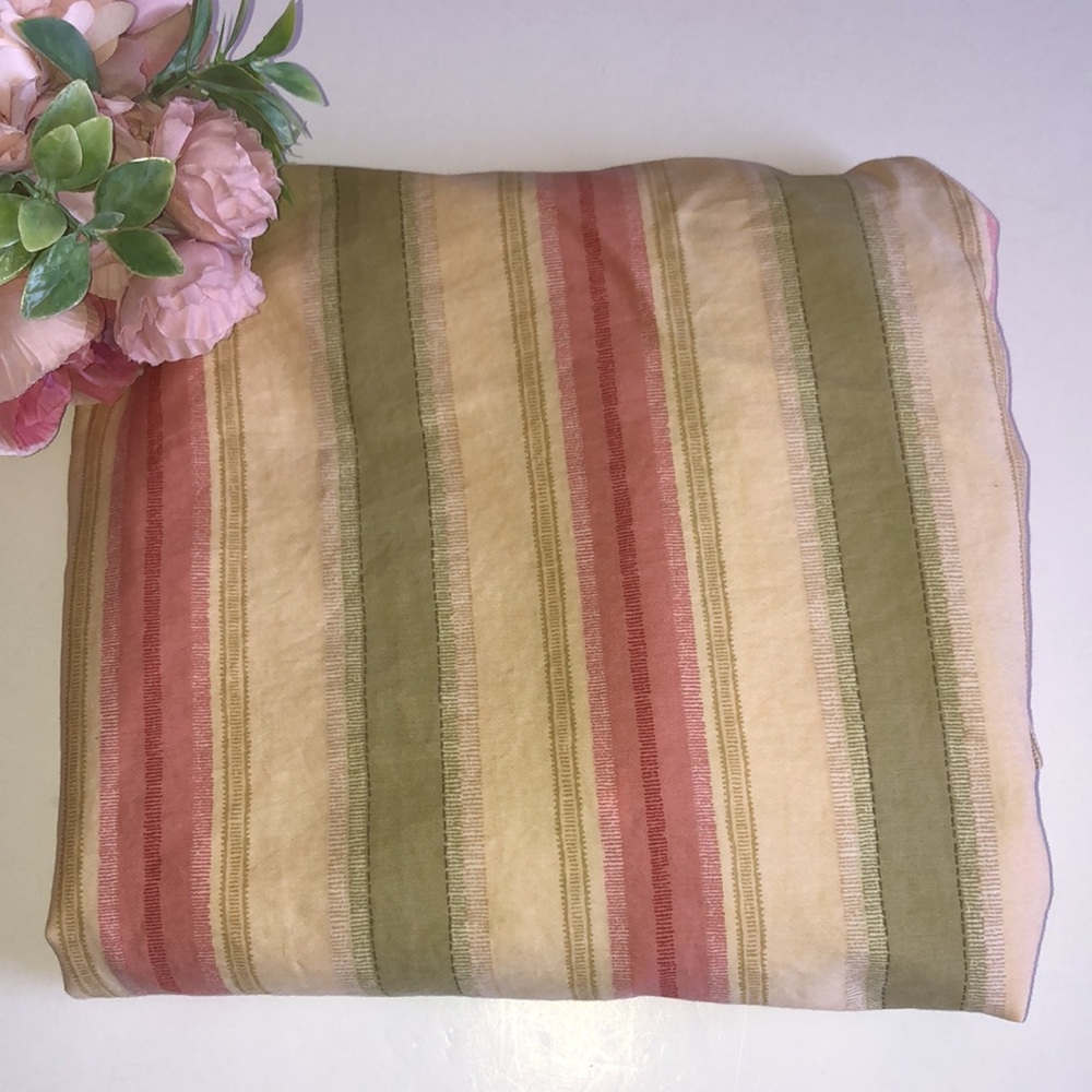WAVERLY FOREVER YOURS GOLD ROSE PINK STRIPE FLORAL European sham 90s vibe